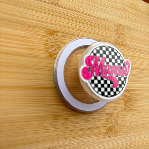 Checkered Mama Magnetic Phone Holder | Phone & Holder | Cute Patterned Bookish Accessory