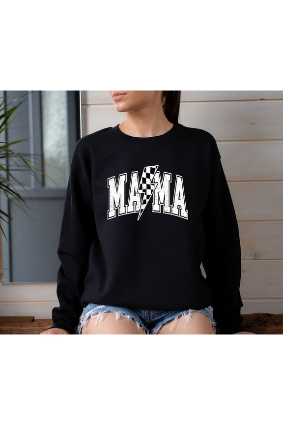 Checkered Mama Sweatshirt, Mothers Day Gift, Cozy Mom Hoodie, Retro Mama Shirt, Trendy Mom Outfit, Gift for Mother