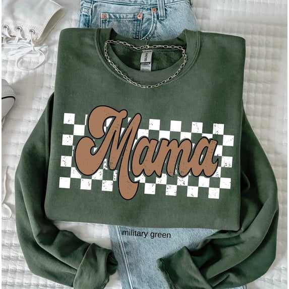 Checkered Mama TShirt Mothers Day Gift Mama TShirt Retro Motherhood ...