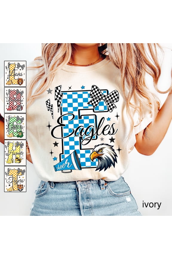 Checkered Mascot Shirt, School Spirit Team Tee