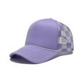 thumbnail image 1 of Checkered Mesh Trucker Hat - Breathable Baseball Cap with Cord for Sun Protection, 1 of 2