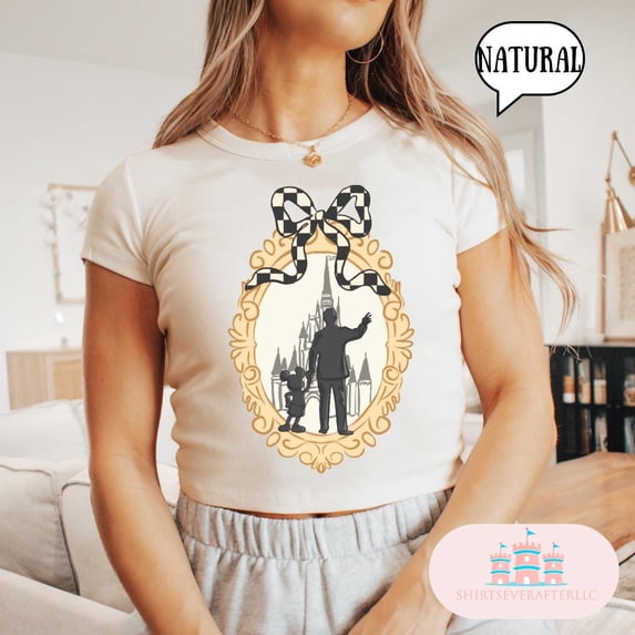 Checkered Mickey BabyTee, Magic kingdom BabyTee, Magic Kingdom Shirts, Womens BabyTee park shirt, crop top