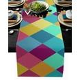 thumbnail image 1 of Checkered Mosaic Colorful Rhombus Table Runner Wedding Table Decoration Kitchen Tablecloth Coasters Table Mat Table Runners, 1 of 5