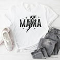thumbnail image 1 of Checkered Lightning Bolt Mama Tee, Vintage Retro Black and White Tee for Energetic Moms, 1 of 8