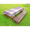 thumbnail image 1 of Checkered Outdoor Tablecloth, Antique Clothing Pattern Design with Retro Display English Culture, Decorative Washable Fabric Picnic Table Cloth, 58 X 84 Inches,Lilac Purple Pale Blue, by Ambesonne, 1 of 2