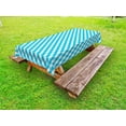 thumbnail image 1 of Checkered Outdoor Tablecloth, Diagonal Stripes in Aqua Color Monochrome Crossed Lines in Classical Tile Design, Decorative Washable Fabric Picnic Table Cloth, 58 X 84 Inches,Aqua White, by Ambesonne, 1 of 2