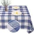 thumbnail image 1 of Checkered PVC Tablecloth Rectangle Waterproof Vinyl Table Cloth Oil Proof Spill Proof Washable Wipeable Gingham Table Cloth Great for Dinner Party and Picnic (60 x 102 in, Blue and White), 1 of 6