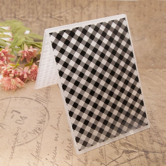 Checkered Pattern 3D Embossing Folder, Ouginx 5x7 inch 3D Textured Plate Templates for Card Making Scrapbooking Paper Craft Tool