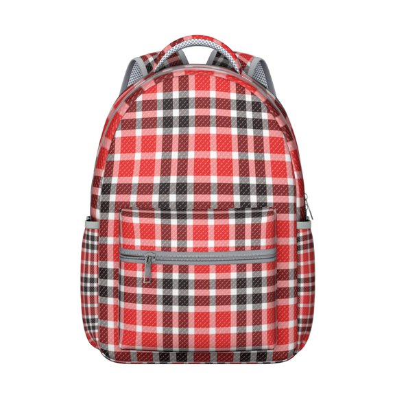 Checkered Pattern Backpack Retro Checkerboard and Plaid Design Colorful School Bag for Students