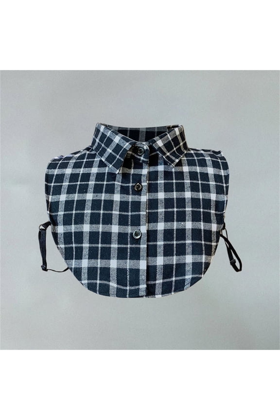 Checkered Pattern Fake Collar For Women Men Button Down Dickey Layering Adjustable Striped Detachable Half High False Collar Versatile Comfort Daily Casual Women'S Collar Breathable Soft False Collar