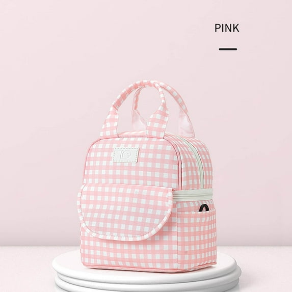 Checkered Pattern Insulated Mommy Bag - Multi-Purpose Breast Milk Cooler, Lunch Tote & Picnic Bag, 25x23x16cm Blue Backpack with 12-Hour Freshness