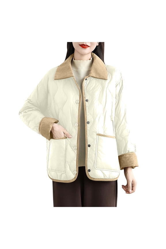 Checkered Pattern Long Sleeve Coat Womens Button Down Lapel Collar Jackets Solid Warm Outerwear Oversized 2024 Winter Attire