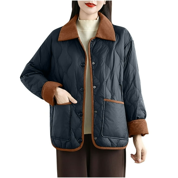 Checkered Pattern Long Sleeve Coat Womens Button Down Lapel Collar Jackets Solid Warm Outerwear Oversized 2024 Winter Attire