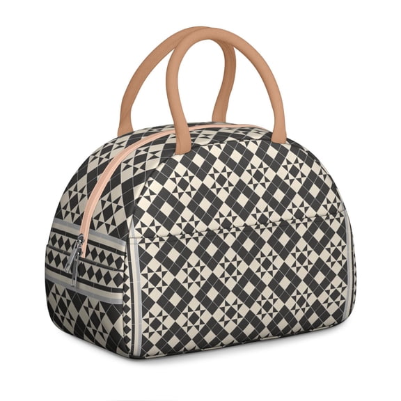 Checkered Pattern Lunch Box – Retro Plaid Style with Modern Moroccan Influence, Leakproof and Chic for Work, Travel, or Meal Prep