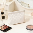 thumbnail image 1 of Checkered Pattern Portable Cosmetic Bag, Mini Travel Makeup Pouch for Purse, Small Zippered Makeup Bag for Lipstick & Essentials, 1 of 6