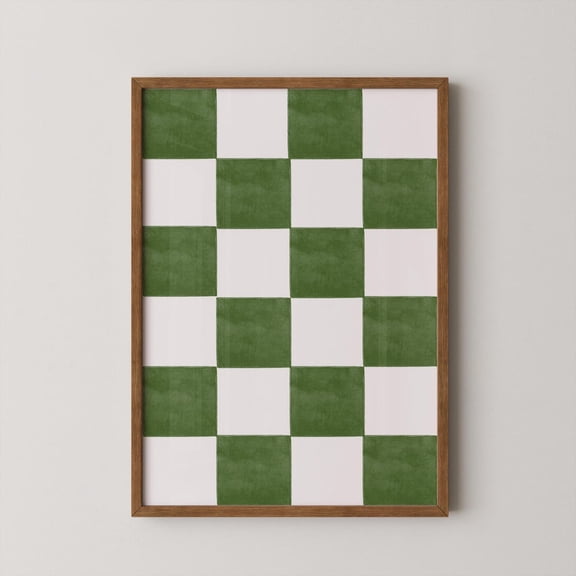 Checkered Pattern Wall Art Print, Gallery Wall Filler And Modern Geometric Decor