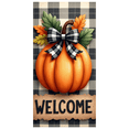 thumbnail image 1 of Checkered Pattern Welcome Banner Autumn Pumpkin Fall Leaves for Thanksgiving Party Home Decoration Seasonal Events, 1 of 9