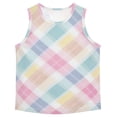 thumbnail image 1 of Checkered Pattern with Multicolor Vest Undershirt Tank Top Sleeveless Quick Dry L, 1 of 7