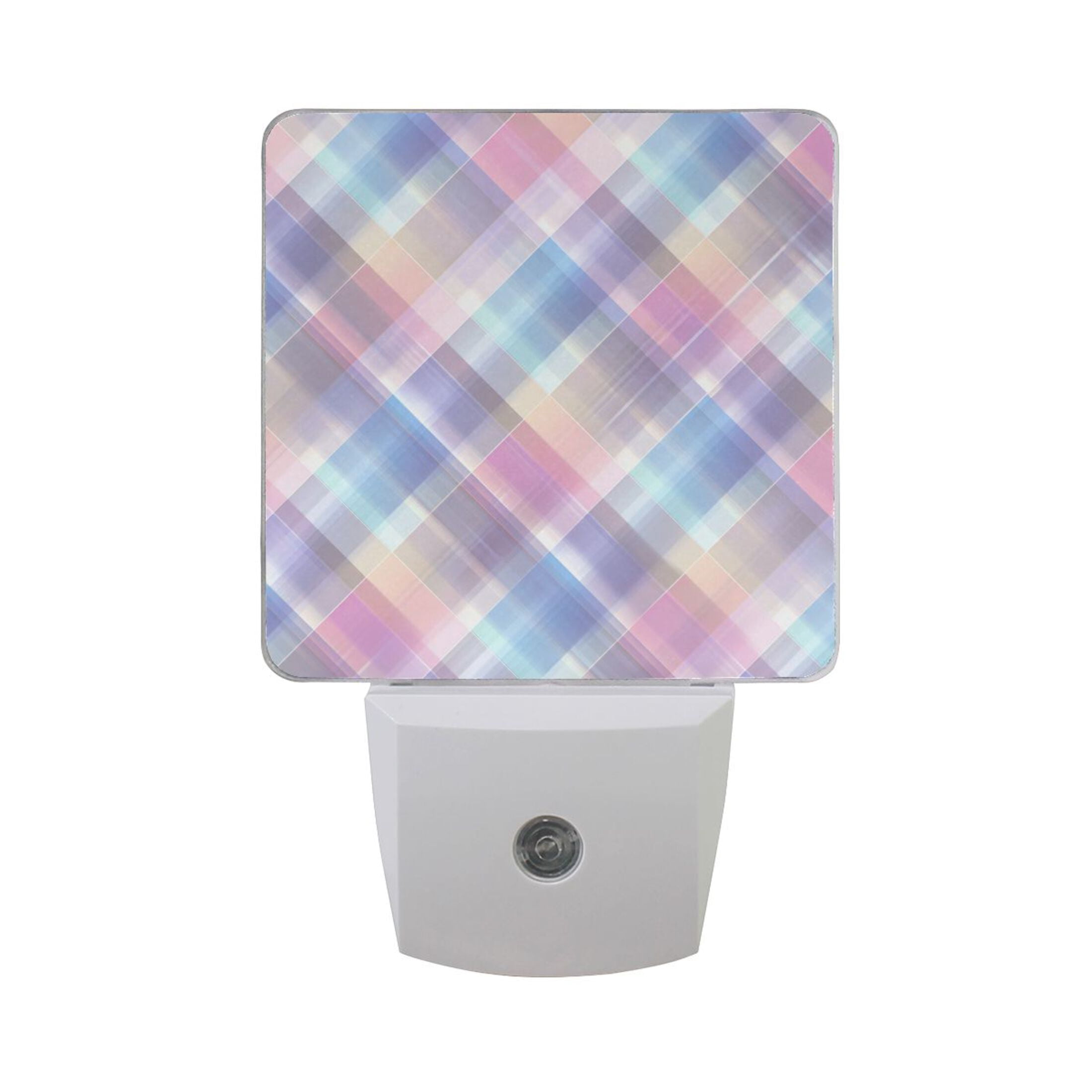 Checkered Pattern with Pastel Hues LED Night Light Sensor Lamp Plug-in ...