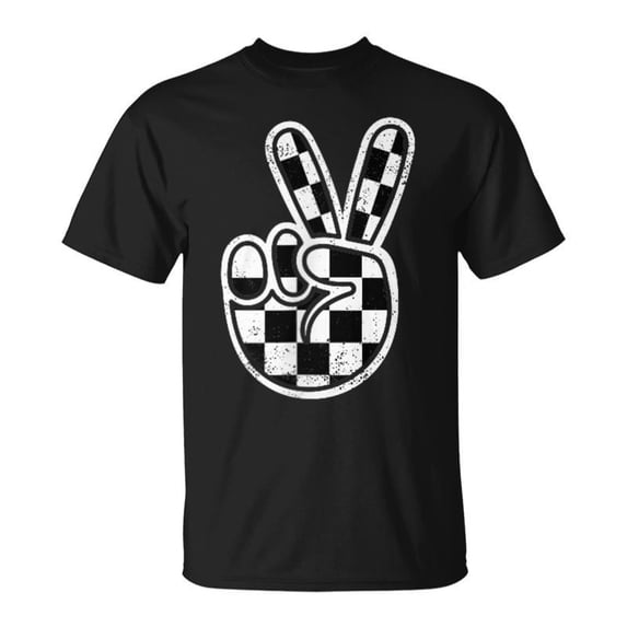 Checkered Peace Sign Hand Racing Flag Race Car Boys Toddler TShirt ...