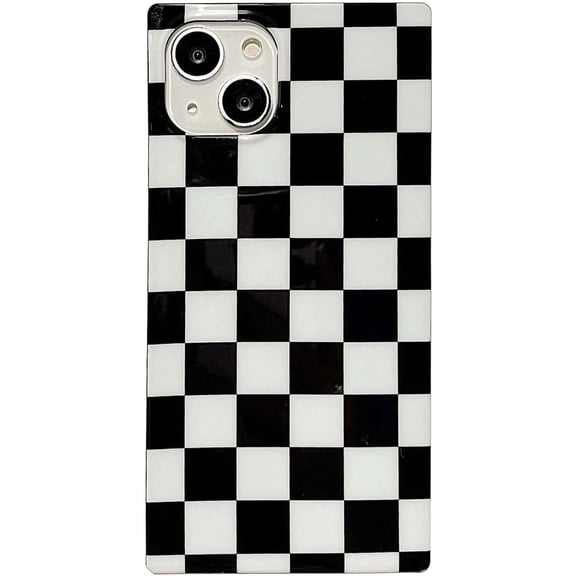 Checkered Phone Case for iPhone 13 Pro Max Black White Grids Plaid Checkerboard Slim Soft Classic Trunk Design Strong Shockproof Protective Checker Cover for iPhone 13promax 6.7"