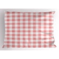 thumbnail image 1 of Checkered Pillow Sham Picnic in Countryside Themed Gingham Pattern in Soft Colors Print, Decorative Standard Queen Size Printed Pillowcase, 30 X 20 Inches, Pink Pale Pink White, by Ambesonne, 1 of 2