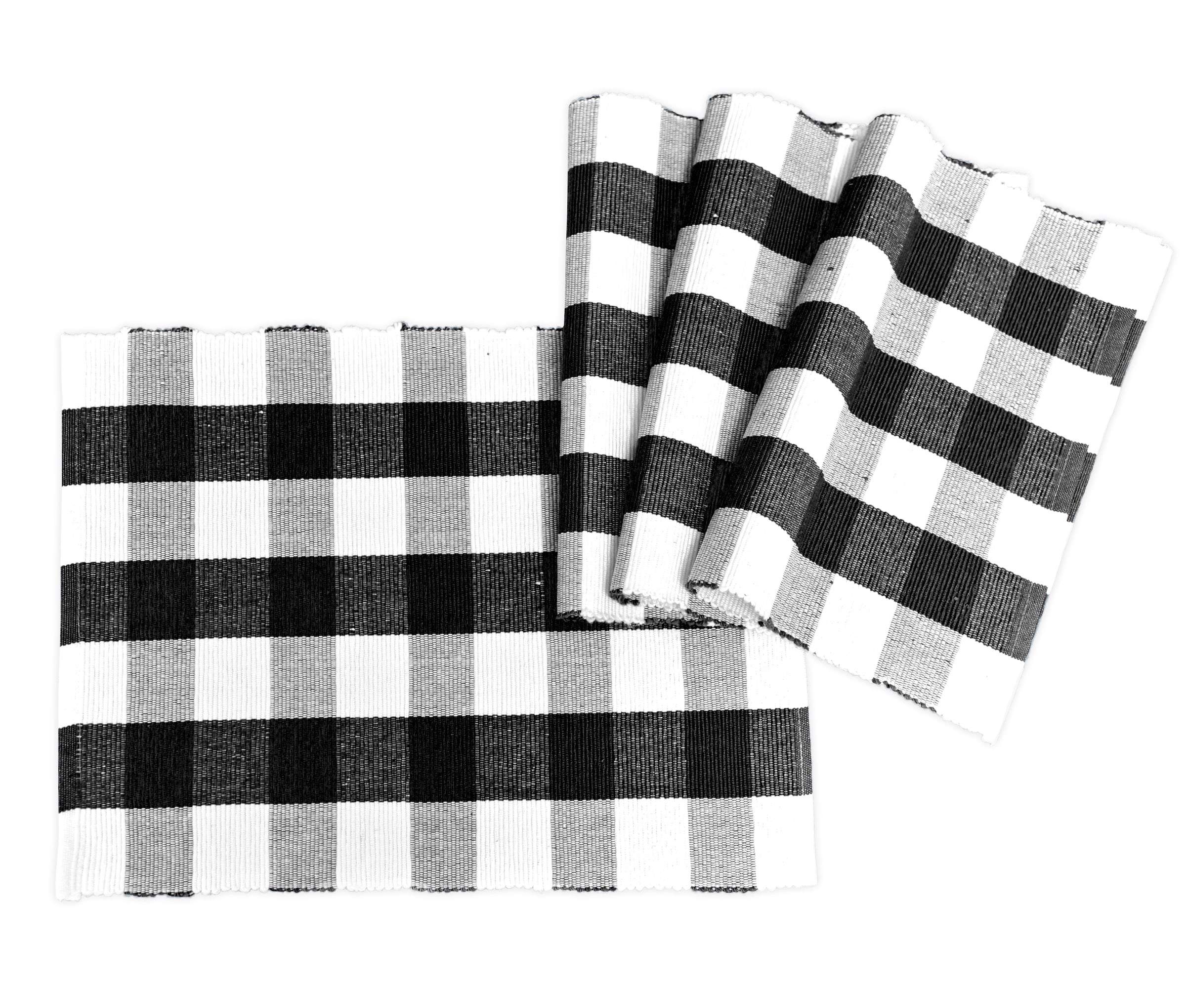 Checkered Placemats Set of 4, Cotton Placemats, Buffalo Plaid Placemats