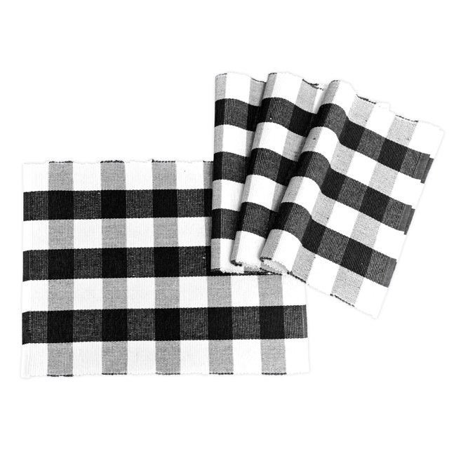 Checkered Placemats Set of 4, Cotton Placemats, Buffalo Plaid Placemats