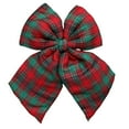 thumbnail image 1 of Checkered Plaid Christmas Bows, Elegant Ribbon Bow Hanging Ornaments for Holiday Wreaths, Xmas Tree Garland Decor, DIY Craft Projects, Wedding Gift Wrapping, and Indoor Outdoor Party Decorations, 1 of 8