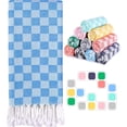 thumbnail image 1 of Checkered Plaid Turkish Beach Towel Oversized Cotton Bath Towels Sand Free Quick Dry Soft Absorbent Pool Swim Towel Adult Vacation Travel Essentials Cruise Accessories Must Haves Clearance 72x36, 1 of 6