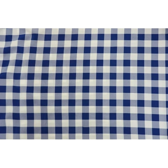 Checkered Poly Poplin Royal Blue 100% Polyester Picnic Fabric 60"Wide Sold Yard