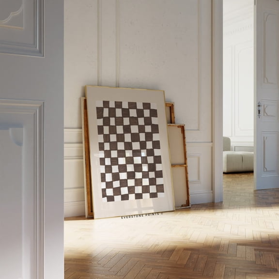 Checkered Print, Retro Geometric Wall Art