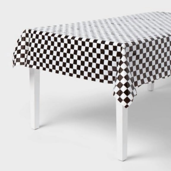 Checkered Print Table Cover - Spritz