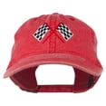 thumbnail image 1 of Checkered Racing Flag Embroidered Washed Cap - Red OSFM, 1 of 5