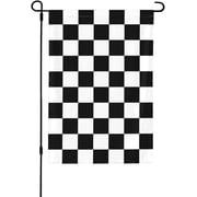 Checkered Racing Race Fans Holiday Garden Flag 12 x 18 Inch Polyester Outdoor Decor