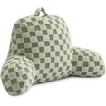 thumbnail image 1 of Checkered Reading Pillow for Sitting up in Bed, Lounging, Reading, Working on Laptop, Watching TV, Women Teens Kids Backrest Pillows with Arms, Sofa Couch Back Support Cushion,Green, 1 of 9