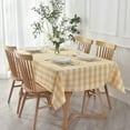 thumbnail image 1 of Checkered Rectangle Tablecloth Water Resistance Antiwrinkle Spillproof Heavy Weight Soft Gingham Plaid Table Cloth for Buffet Banquet Parties Holiday Dinner, 60 x 102 Inch Yellow and White, 1 of 6