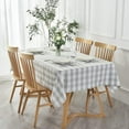 thumbnail image 1 of Checkered Rectangle Tablecloth Water Resistance Wrinkle Free Spillproof Heavy Weight Gingham Plaid Table Cloth for Buffet Banquet Parties Holiday Dinner, 60 x 84 Inch Gray and White, 1 of 6