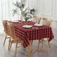 thumbnail image 1 of Checkered Rectangular Tablecloth Water Resistance Antiwrinkle Spillproof Heavy Weight Soft Gingham Plaid Table Cloth for Buffet Banquet Parties Holiday Dinner, 60 x 102 Inch Black and Red, 1 of 6