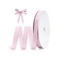 thumbnail image 1 of Checkered Ribbon,QZS Reusable Picnic Craft Ribbon for Indoor,1Pack Portable Polyester Gift Wrapping Accessories for Hair Bows,Pink and White,147.6Ft, 1 of 6
