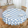 thumbnail image 1 of Checkered Round Table Cloth, Classic Blue Checkerboard Tablecloth for Picnic, Racing Party, Dinner Table Cover, Waterproof Washable Wrinkle Resistant 60''''x60'''', 1 of 6