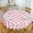 thumbnail image 1 of Checkered Round Table Cloth, Classic Pink Checkerboard Tablecloth for Picnic, Racing Party, Dinner Table Cover, Waterproof Washable Wrinkle Resistant 60''''x60'''', 1 of 6