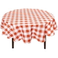 thumbnail image 1 of Checkered Round Tablecloth 60 Inch - Waterproof Stain and Wrinkle Resistant Washable Fabric Table Cloth for Dining Room Party Outdoor Picnic, Pumpkin Orange and White, 1 of 1