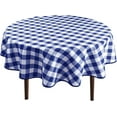 thumbnail image 1 of Checkered Round Tablecloth 60 Inch - Waterproof Stain and Wrinkle Resistant Washable Fabric Table Cloth for Dining Room Party Outdoor Picnic, Royal Blue and White, 1 of 6