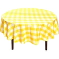 thumbnail image 1 of Checkered Round Tablecloth 60 Inch - Waterproof & Wrinkle Resistant Washable Fabric Spring Table Cloth for Dining Room Party Outdoor Picnic, Yellow and White, 1 of 1