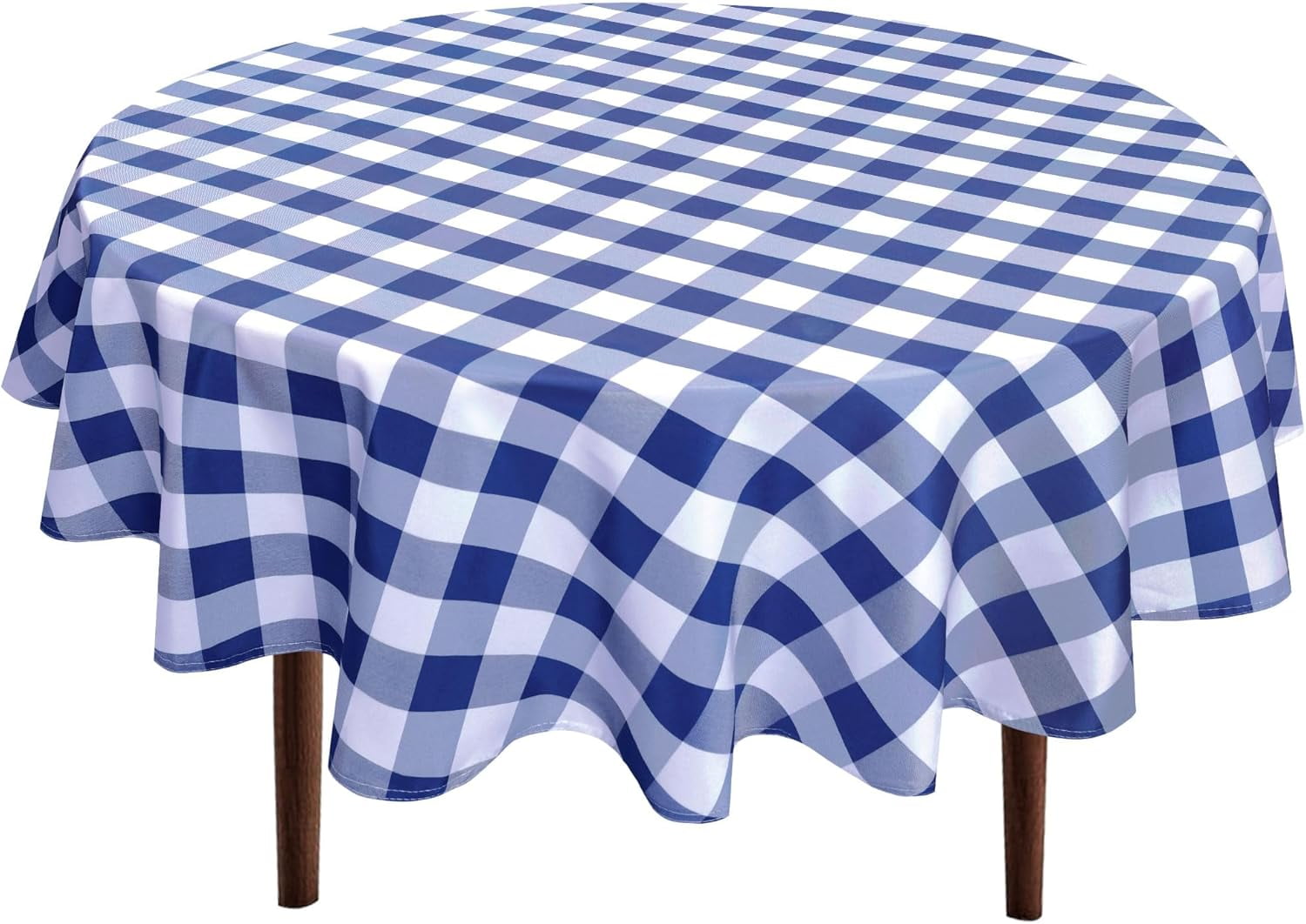 Checkered Round Tablecloth 70 Inch - Waterproof Stain and Wrinkle ...