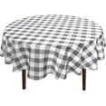 thumbnail image 1 of Checkered Round Tablecloth 90 Inch - Waterproof Stain and Wrinkle Resistant Washable Fabric Table Cloth for Holiday,Dining Room,Party,Outdoor Picnic, Red and White Gingham Pattern, 1 of 6