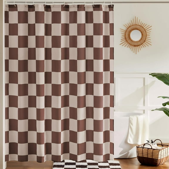 Checkered Shower Curtain, 60x72in Black and White Grid Shower Curtains for Bathroom, Cute Retro Checkerboard Shower Curtain Vintage Aesthetic, Machine Washable Fabric Bath Curtain for Home Decor