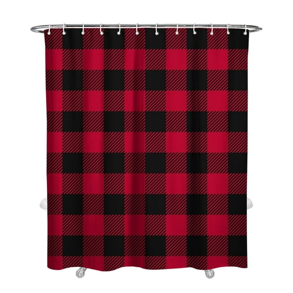 Checkered Shower Curtain 72x84 Inches Premium Polyester Fabric Waterproof Quick-Dry Bathroom Curtain with Rust-Resistant Grommets - Buffalo Plaid Design