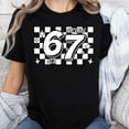 thumbnail image 1 of Checkered Six Seven 6 7 Meme Gen Alpha Slang Unisex T-Shirt, Sizes S-5XL, Gategoo, 1 of 5